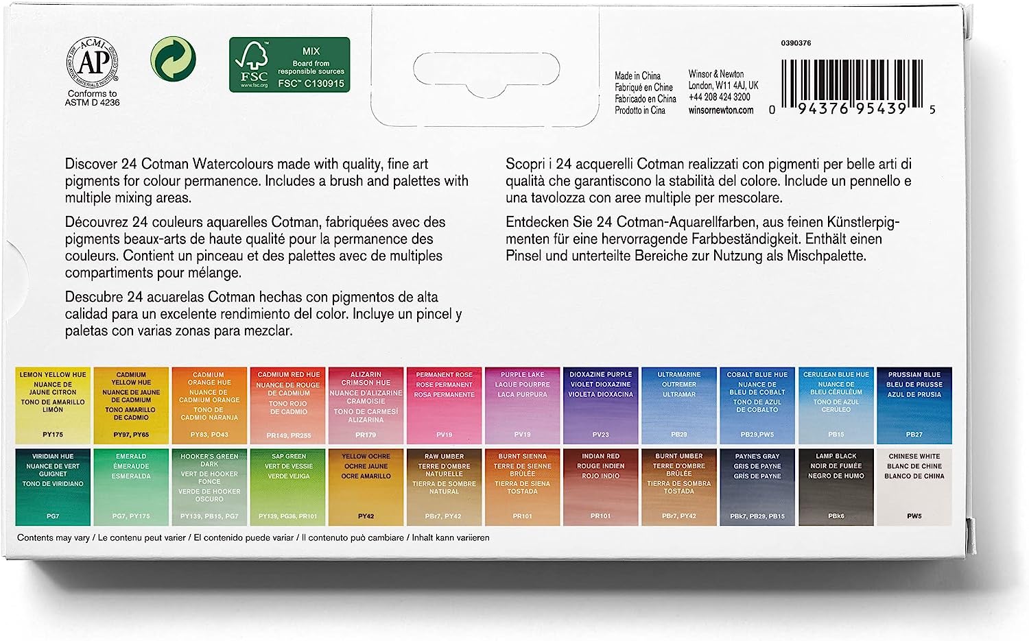 Winsor & Newton Cotman Watercolor Paint, Plus Set 24 Half Pans, Set of 24 - Image 4